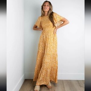 In Loom Celeste Smocked Dress In Marigold